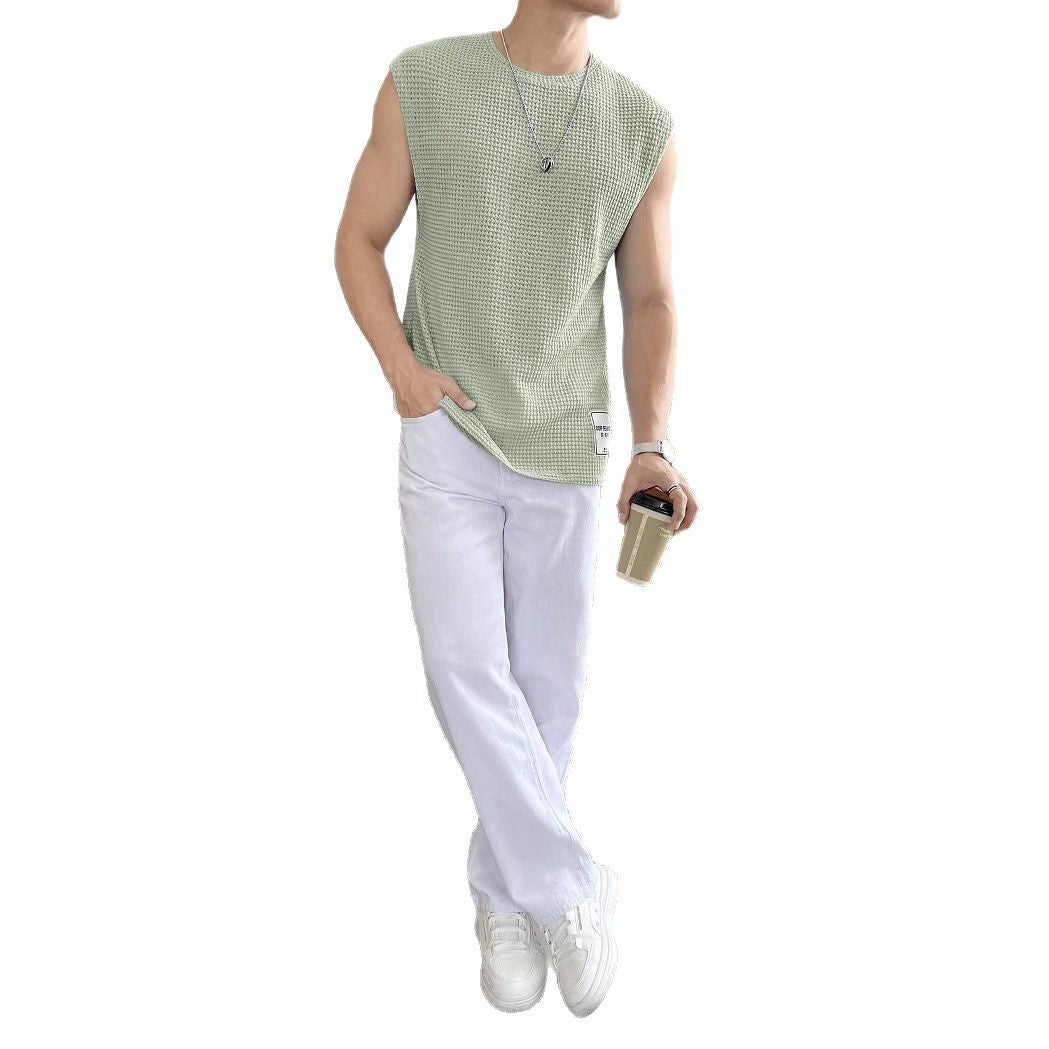 Herren ärmelloses Struktur-T-Shirt Shopnory