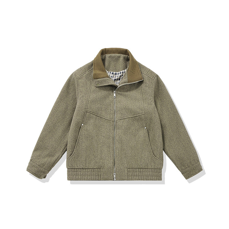 Herren Kurz geschnittener Fleece Blouson mit Cordkragen und gesteppter Innenfutter Shop Nory