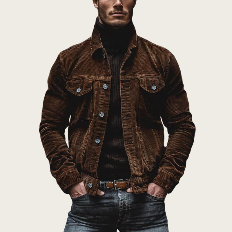Herren modische Cordjacke mit authentischem Look