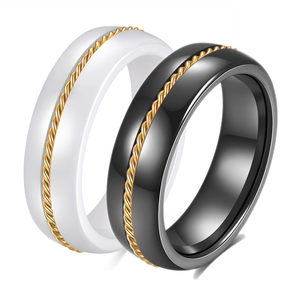 Herren Ring mit gewundenem goldenen Element Shop Nory