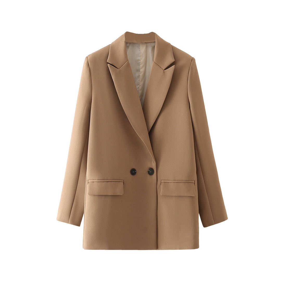 Damen Oversize Doppelreihiger Blazer mit fallendem Revers und weicher Innenfütterung Shop Nory