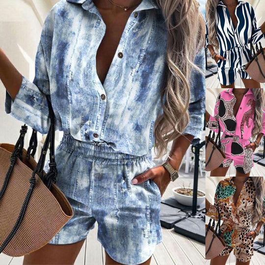 Damen Kurzarm-Jumpsuit mit Schickem ZShopnoryra-Design und Elastischem Bund