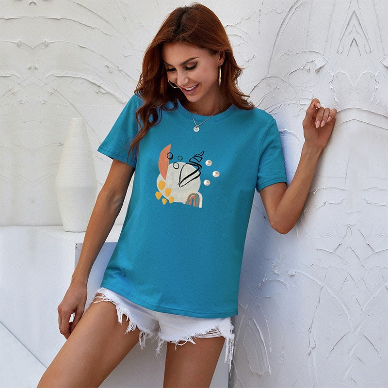 Damen Modernes T-Shirt mit Kunstmotiv Shop Nory