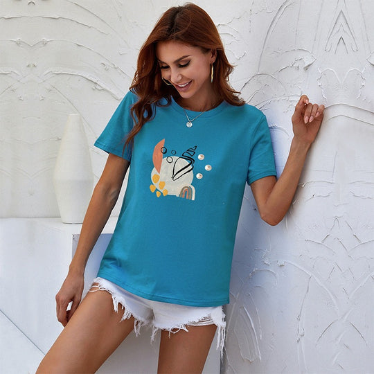 Damen Modernes T-Shirt mit Kunstmotiv Shop Nory