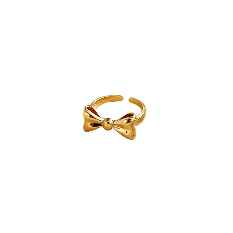 Damen Ring mit verspieltem Schleifenmotiv aus hochwertigem Edelstahl Shop Nory