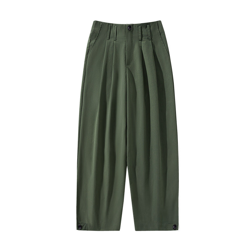 Damen Weite High-Waist Cargohose mit Kellerfalten, verstellbarem Beinabschluss & Utility-Gürtel Shop Nory