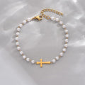 Damen Armband mit perlensicherem Kreuzanhänger Shop Nory