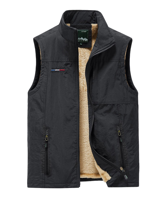 Herren Thermo-Ärmellose Weste mit Teddyfutter und Reißverschluss Shop Nory