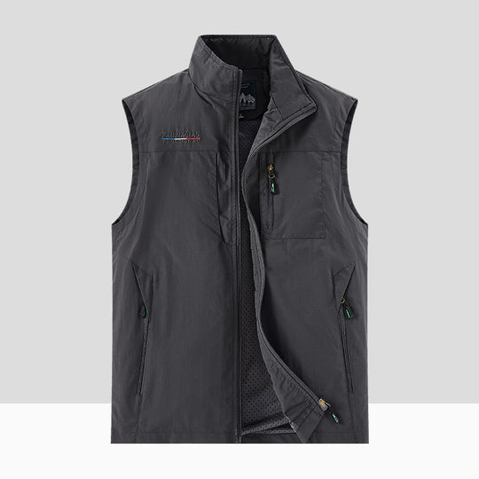 Herren Leichte multifunktionale Outdoor-Utility‑Weste mit Mesh‑Futter und mehreren Reißverschlusstaschen Shop Nory