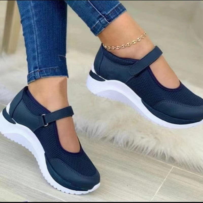 Damen Atmungsaktive Slip-on Sneakers mit verstellbarem Riemen