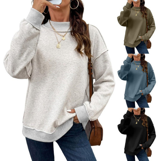 Damen Oversize-Sweatshirt mit Stehkragen, Raglanärmeln und Rippbündchen Shop Nory