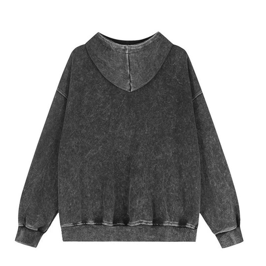 Damen Kapuzen‑Sweatjacke im Oversize‑Used‑Look mit Nietverzierung und durchgehendem Reißverschluss Shop Nory