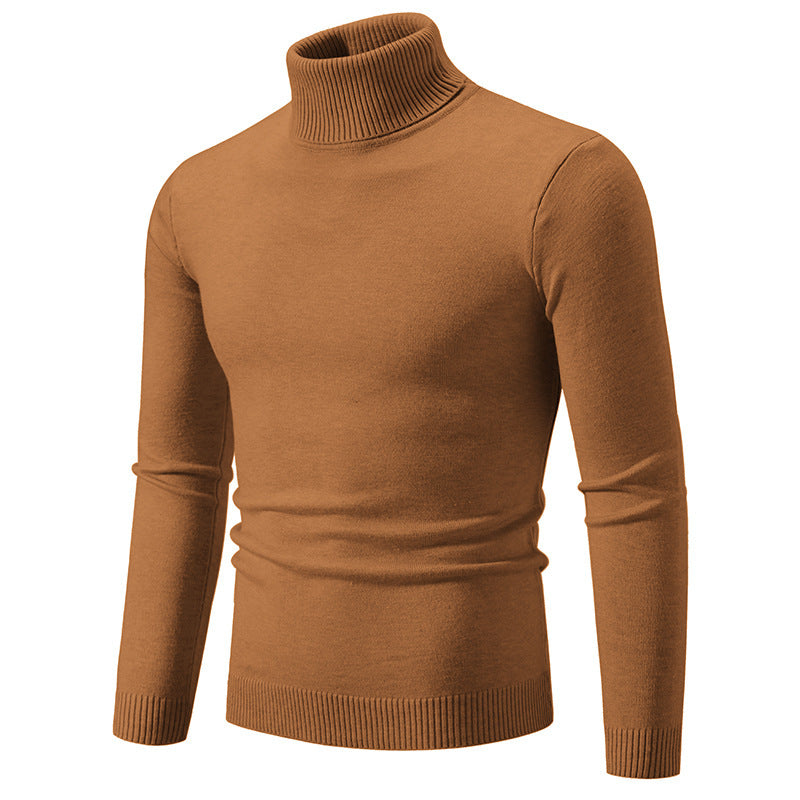 Herren nan taillierter Rollkragenpullover aus feinem Feinstrick mit geripptem Kragen