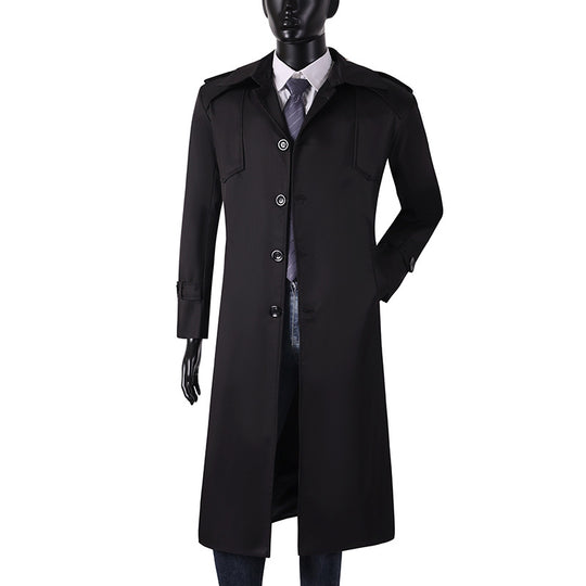 Herren Lang geschnittener Trenchcoat mit klassischem Revers und wasserabweisendem Finish Shop Nory