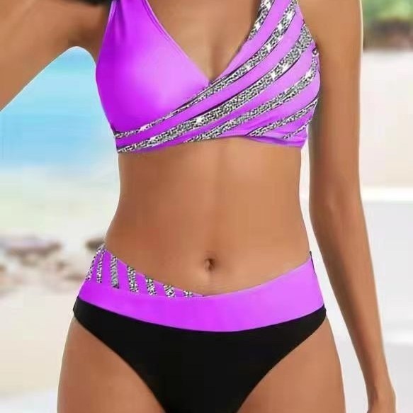 Damen Sportlicher Bikini mit modischem Wickeloberteil