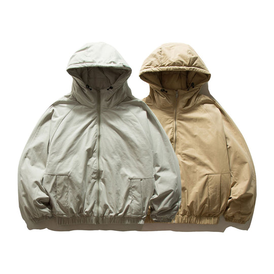 Unisex Oversized wattierte Kapuzenjacke mit elastischem Saum und verdeckten Taschen Shop Nory