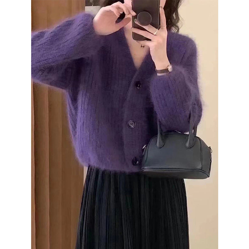Damen Kuscheliger Strickcardigan mit großen Knöpfen