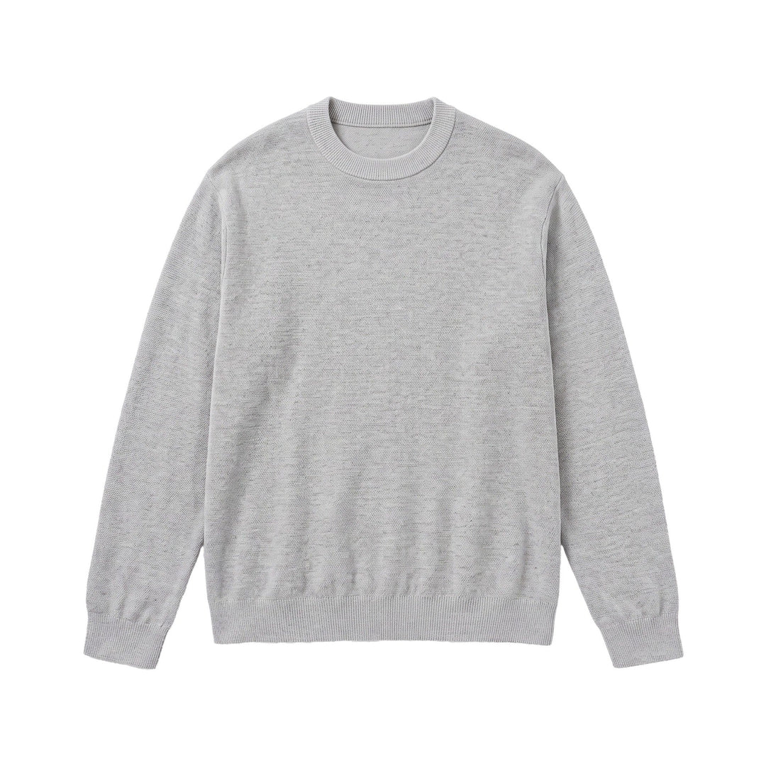 Herren Feiner Rundhals‑Sweatpullover aus Terry‑Frottee mit geripptem Saum Shop Nory