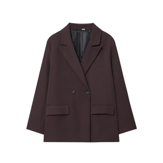 Damen Oversize Doppelreihiger Sakko-Blazer mit Pattentaschen Shop Nory