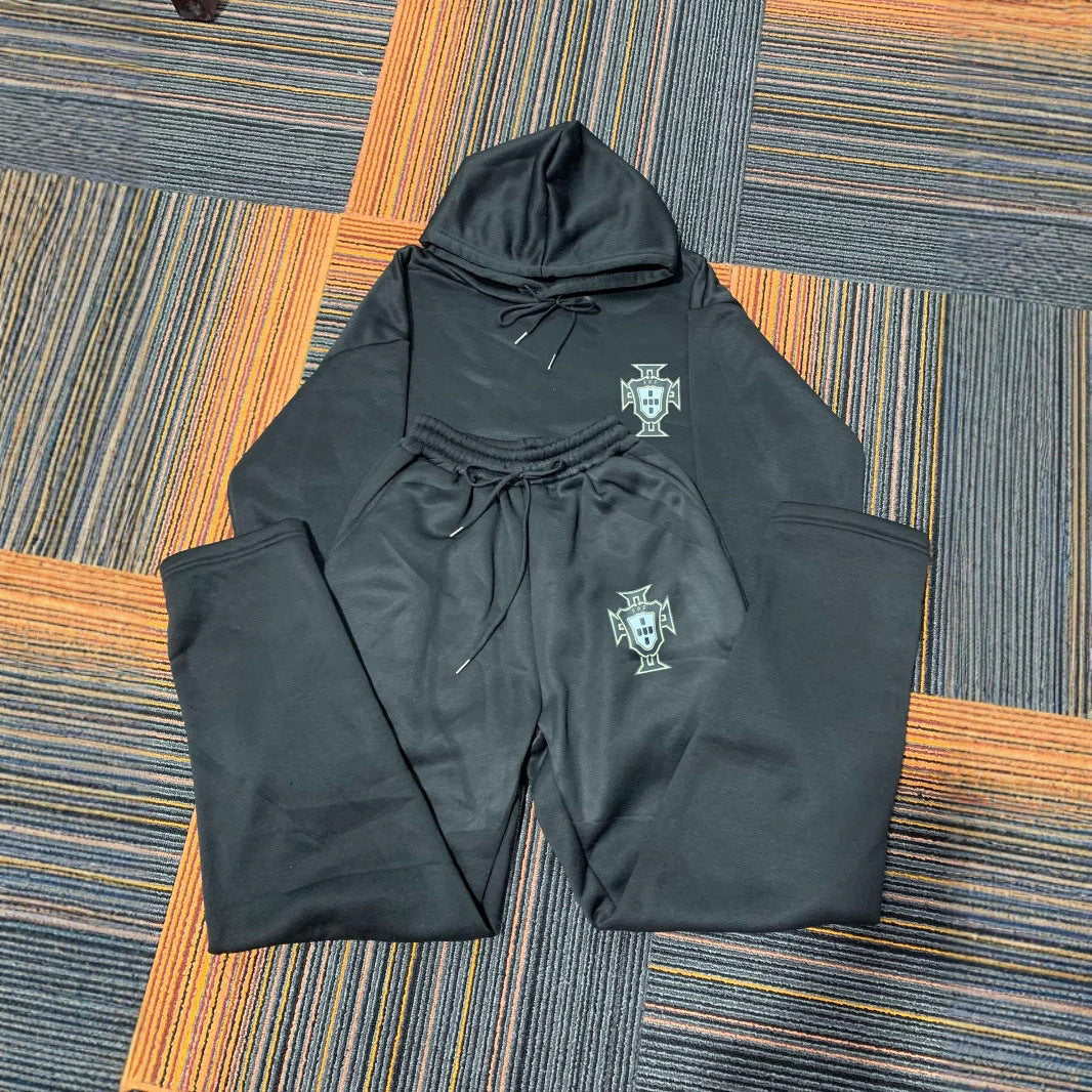 Unisex nan zweiteiliges Lounge-Set aus schwerer Baumwollmischung mit Kapuze und elastischem Bundhose Shop Nory