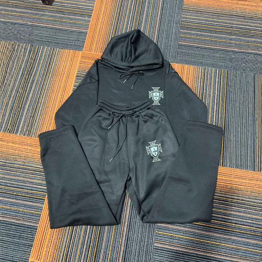 Unisex nan zweiteiliges Lounge-Set aus schwerer Baumwollmischung mit Kapuze und elastischem Bundhose Shop Nory
