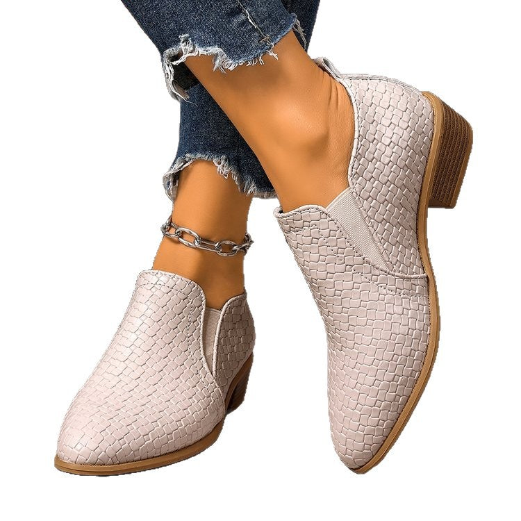 Damen Geflochtene Slipper-Loafer mit niedrigem Blockabsatz Shop Nory
