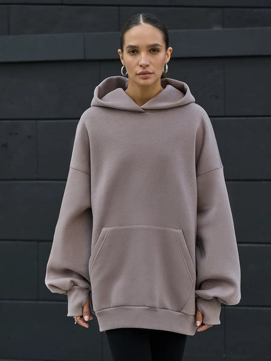 Damen Oversized Kapuzenpullover mit Kängurutasche Shop Nory