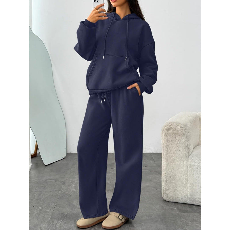 Damen Oversized Hoodie-Set mit Kängurutasche und weiter Palazzohose Shop Nory
