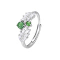 Damen Ring mit grünem Jade und funkelnden Zirkonia Shop Nory