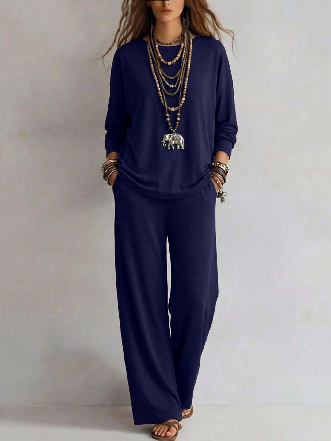 Damen Loungewear-Set mit weitem Bund und Oversize-Langarmshirt Shop Nory