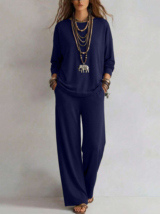 Damen Loungewear-Set mit weitem Bund und Oversize-Langarmshirt Shop Nory