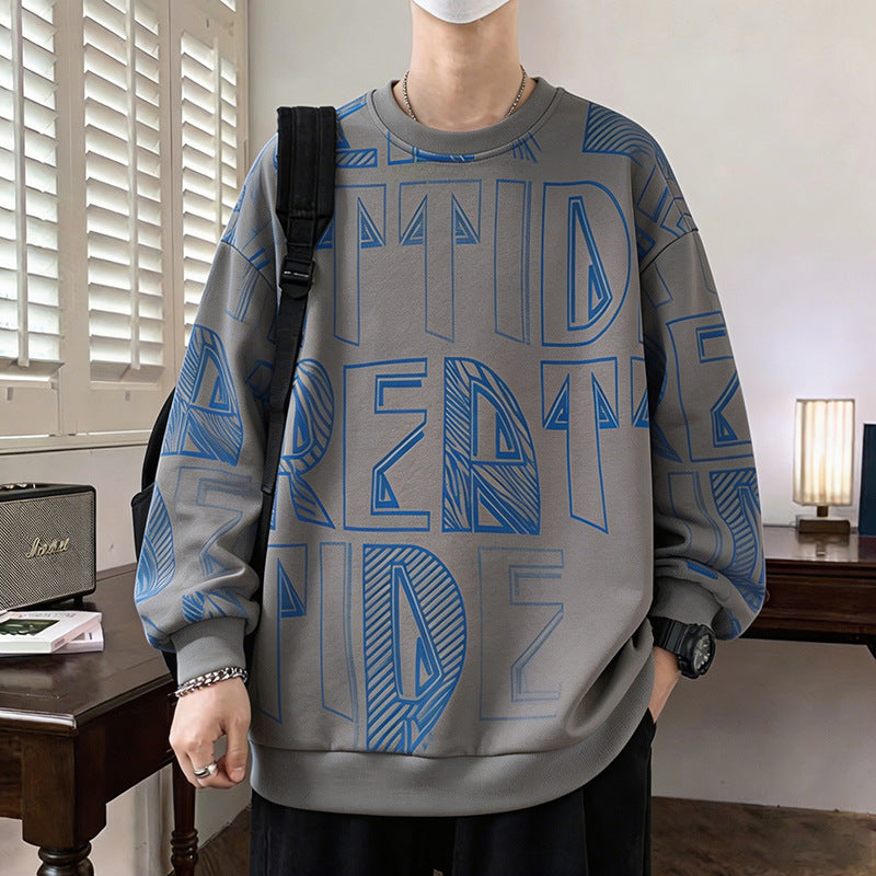 Herren Oversized-Sweatshirt mit großflächigem Lettering-Print und geripptem Saum Shop Nory