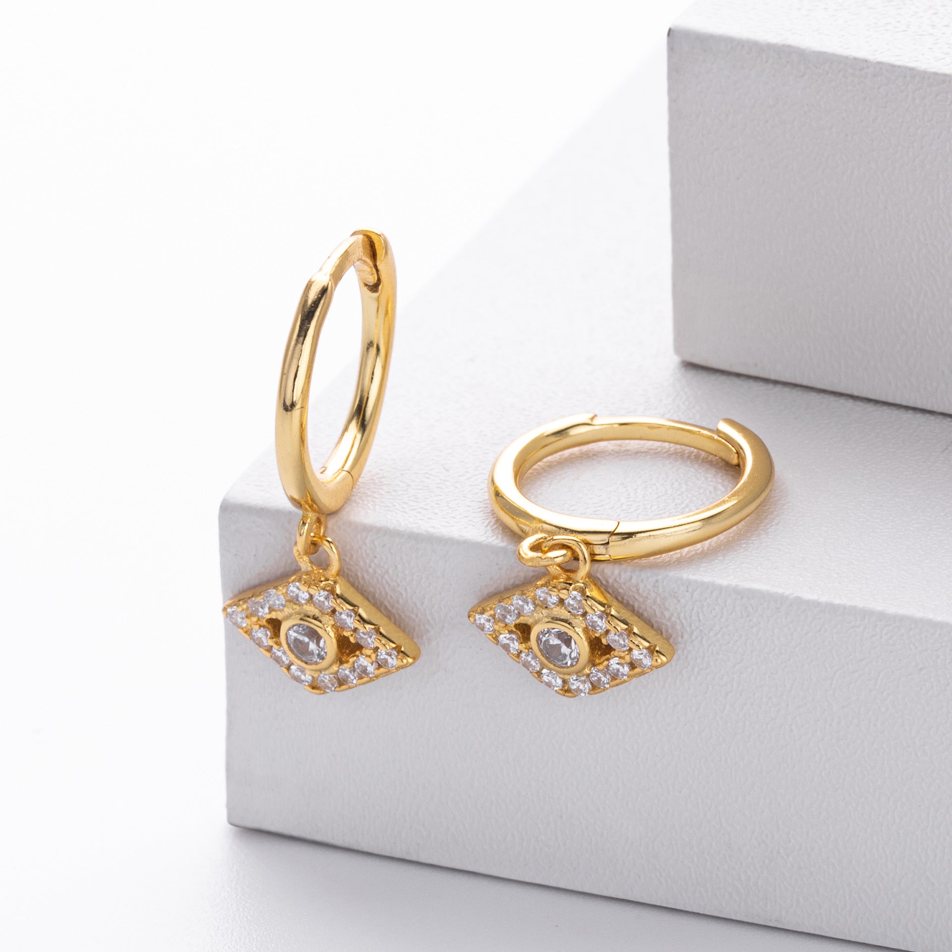 Damen Ohrhänger mit funkelndem Augenmotiv aus 925er Sterling Silber Shop Nory