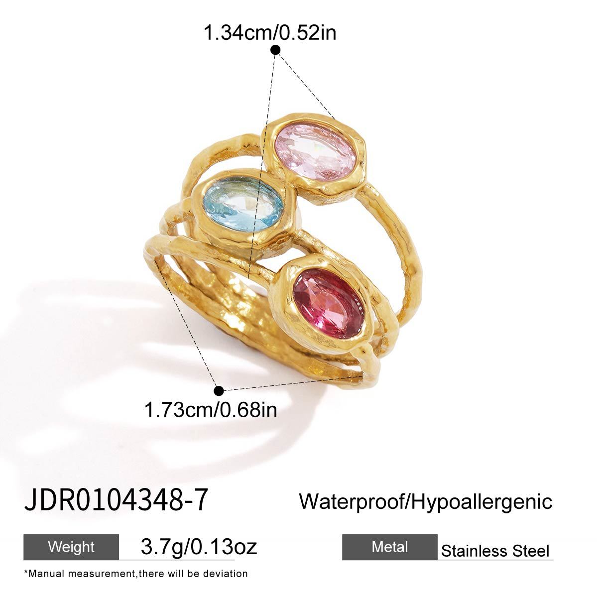 Damen mehrlagige Halskette mit rosa und blauen Steinakzenten Shop Nory
