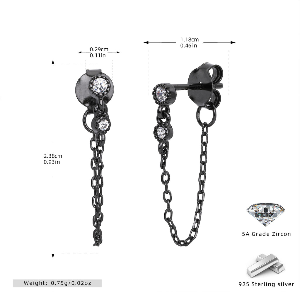 Damen Ohrhänger mit elegantem Ketten-Design aus 925 Sterling Silber Shop Nory
