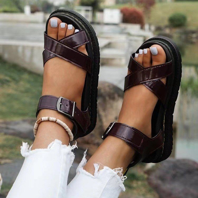 Damen Komfortable Riemchen-Sandalen mit verstellbarem Riemendesign und rutschfester Sohle