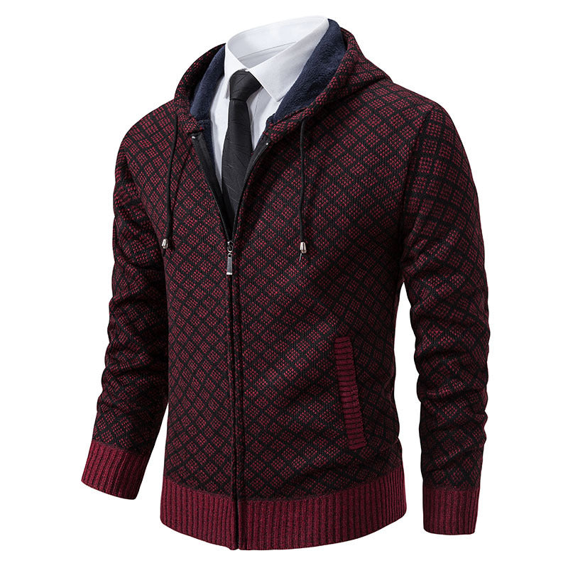 Herren modische Sweatjacke mit Kapuze und elegantem Muster