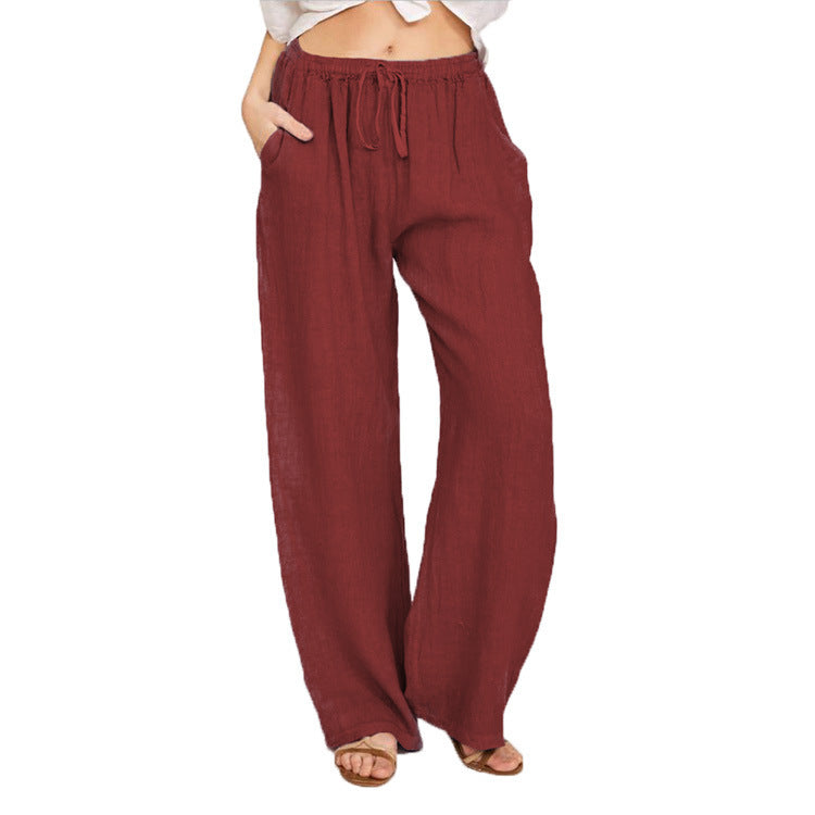 Damen bequeme Leinenhose