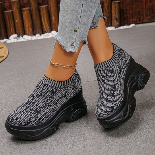 Damen Strick‑Sock‑Sneaker mit hohem Plateau und rutschfester Profilsohle Shop Nory