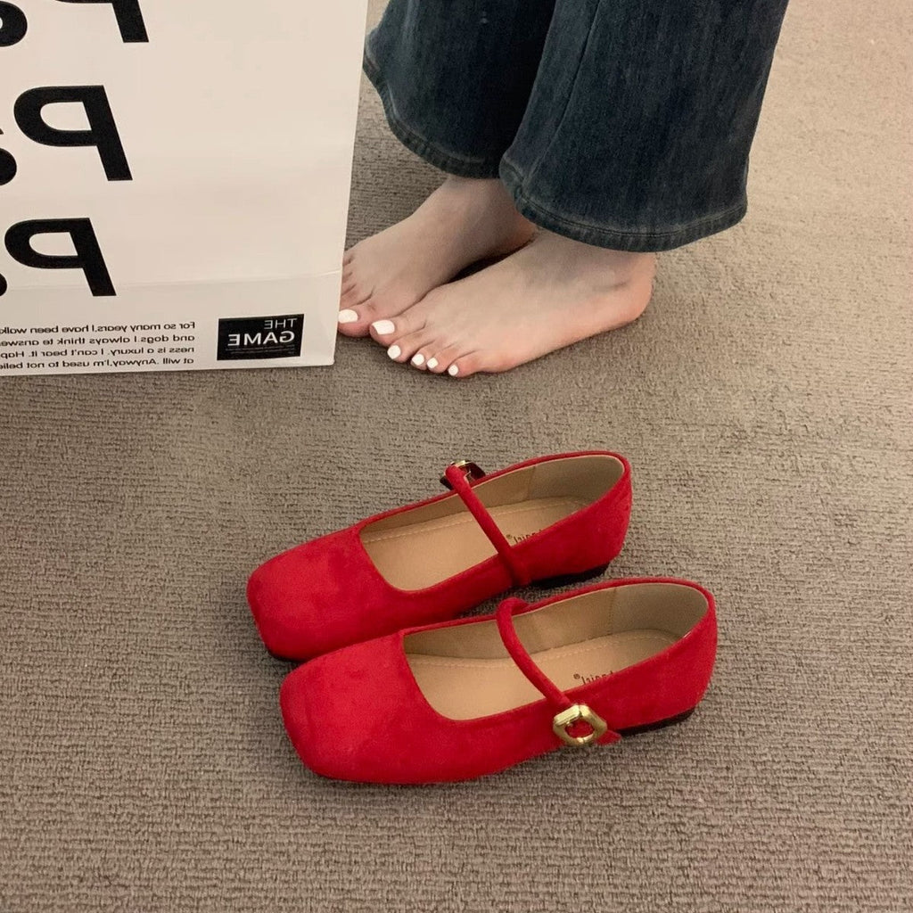 Damen elegante Mary Jane Ballerinas mit modischem Riemchen und komfortablem Fußbett Shopnory