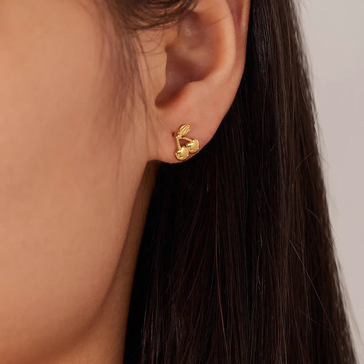 Damen Verspielte Kirsch Charms Steckerohrringe Shop Nory