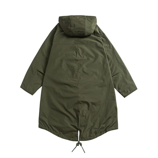 Unisex Oversize Wind- und Wasserdichter Parka mit Kapuze und Fischschwanz-Saum Shop Nory
