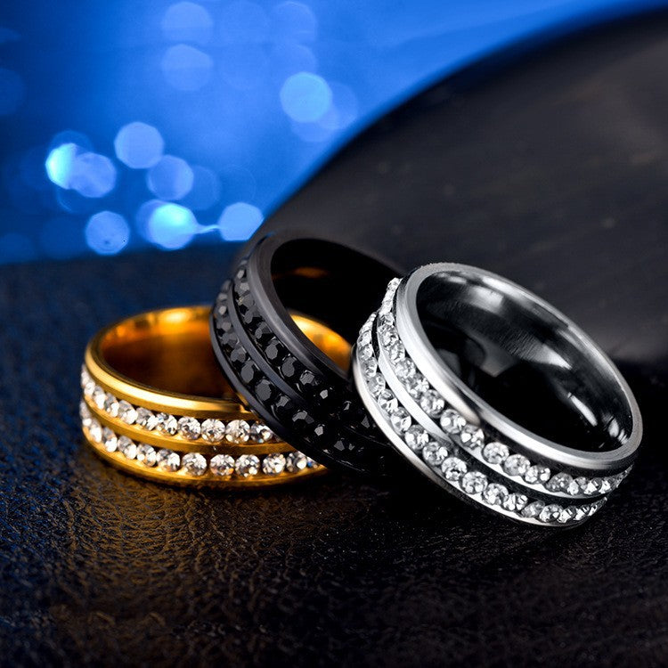 Herren Ring mit funkelndem Zirkonbesatz und eleganter Doppelrandgestaltung Shop Nory