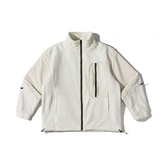 Unisex Oversize-Fleecejacke mit Nylon-Panelen, hohem Stehkragen und Multi-Taschen Shop Nory