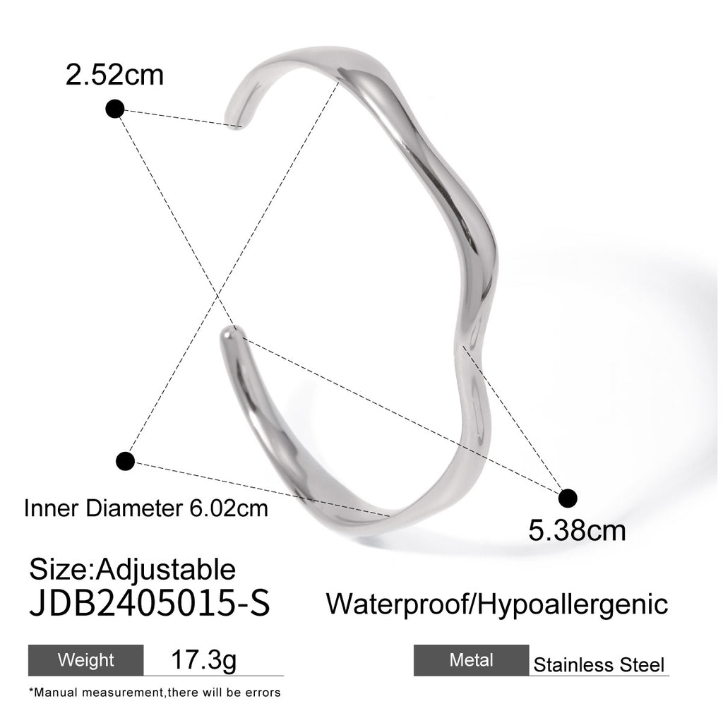 Damen Offenes Armband aus hochwertigem Edelstahl mit hypoallergenen und wasserfesten Eigenschaften Shop Nory