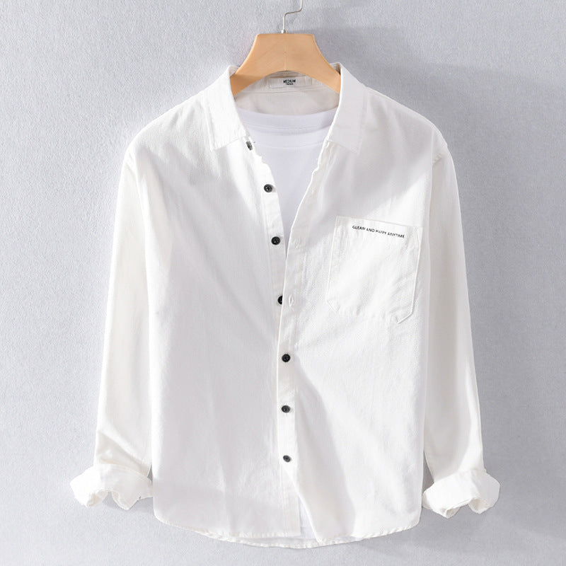 Herren Leichtes Baumwoll-Langarmhemd im Overshirt‑Stil mit Pattentasche und kontrastreichen Knöpfen Shop Nory