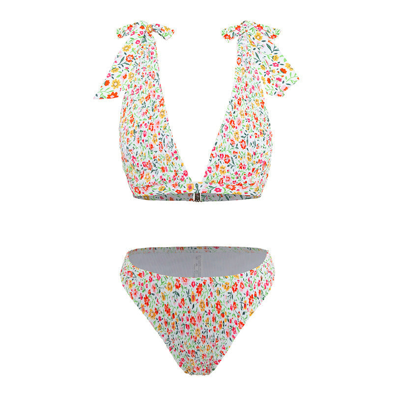 Damen Triangel-Bikini mit verspielten Rüschendetails