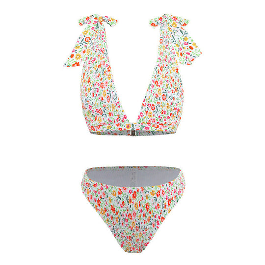 Damen Triangel-Bikini mit verspielten Rüschendetails