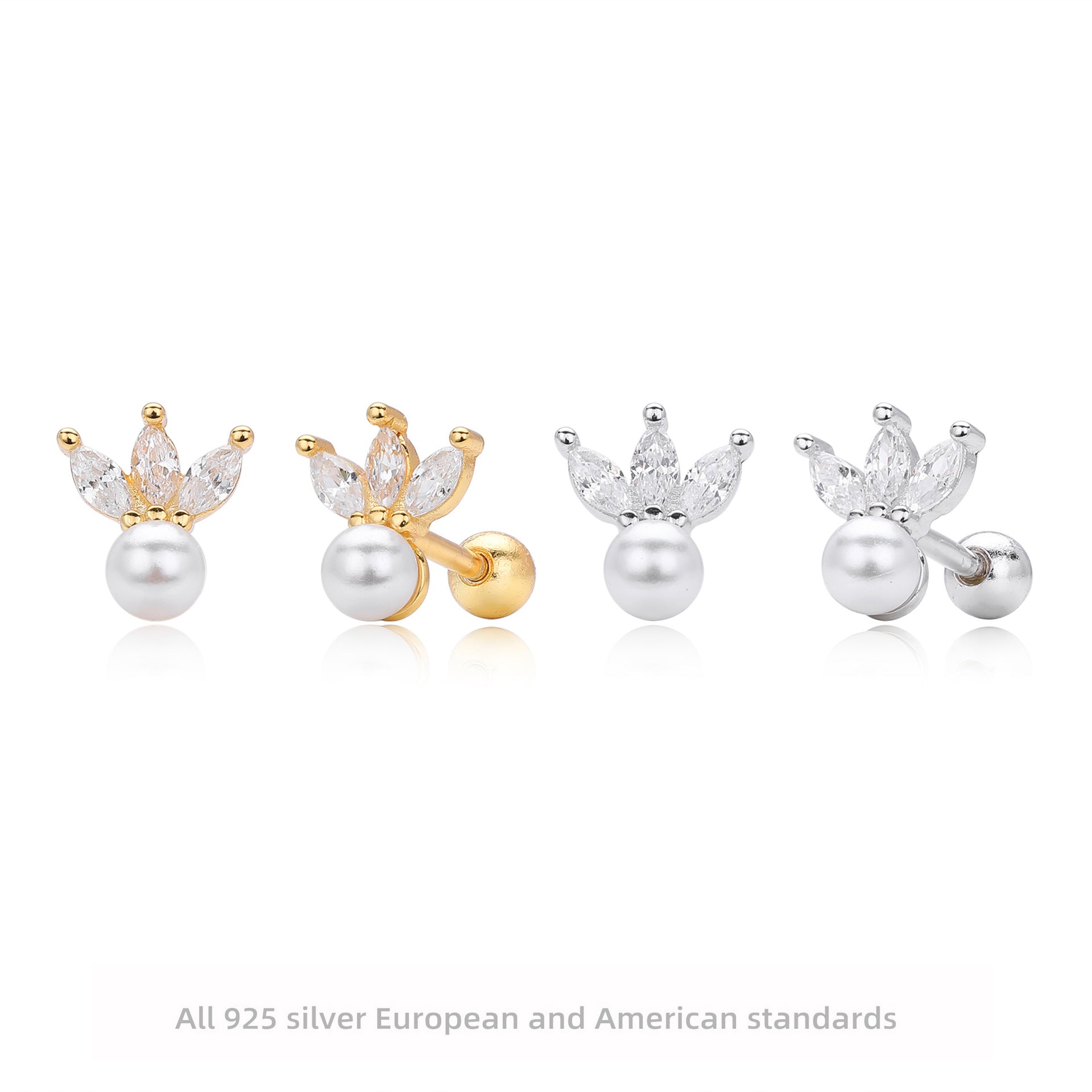 Damen Ohrstecker mit luxuriösem Zirkon-Anhänger und Perlendesign Shop Nory