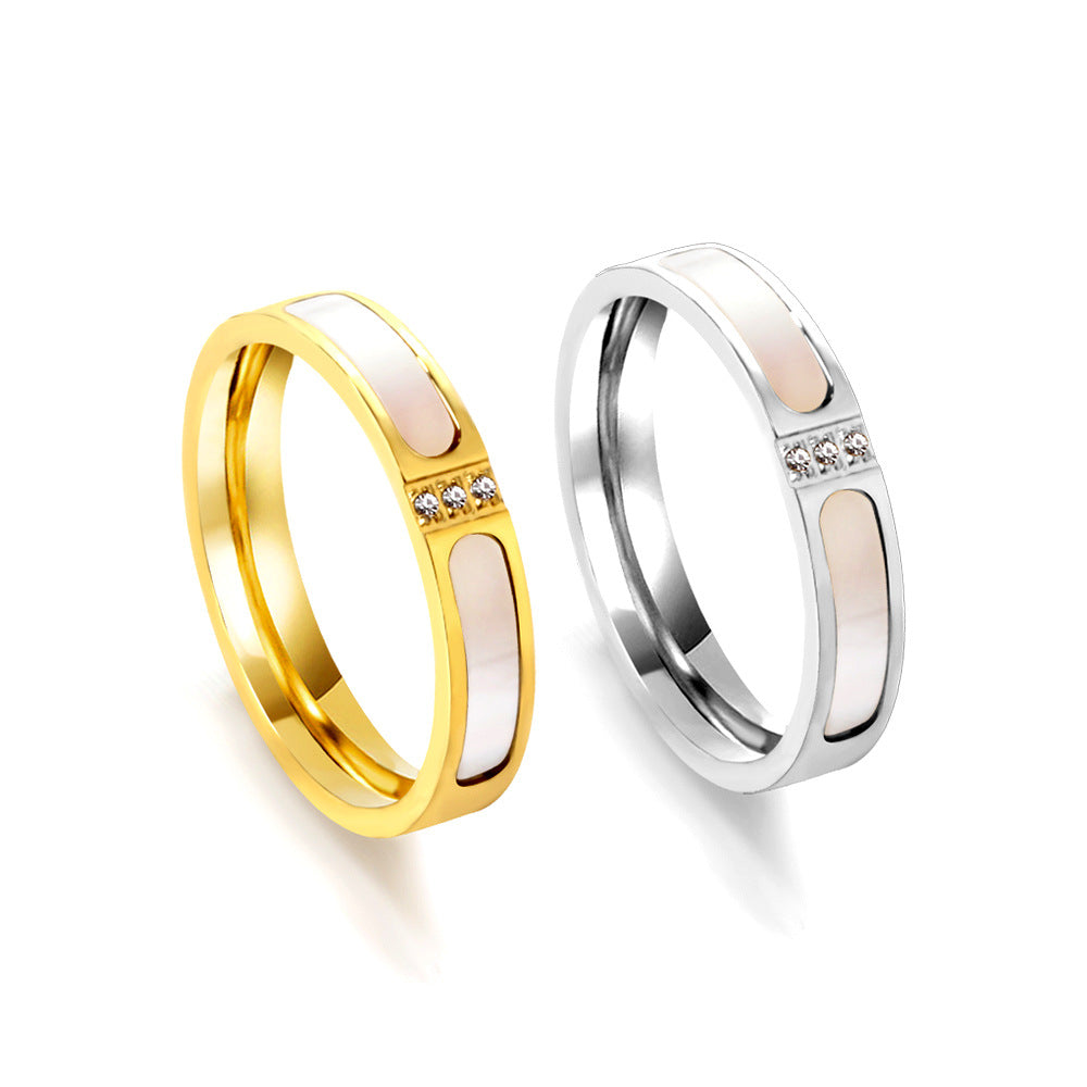 Damen edler Edelstahlring mit Perlen- und Zirkonia-Akzenten Shop Nory